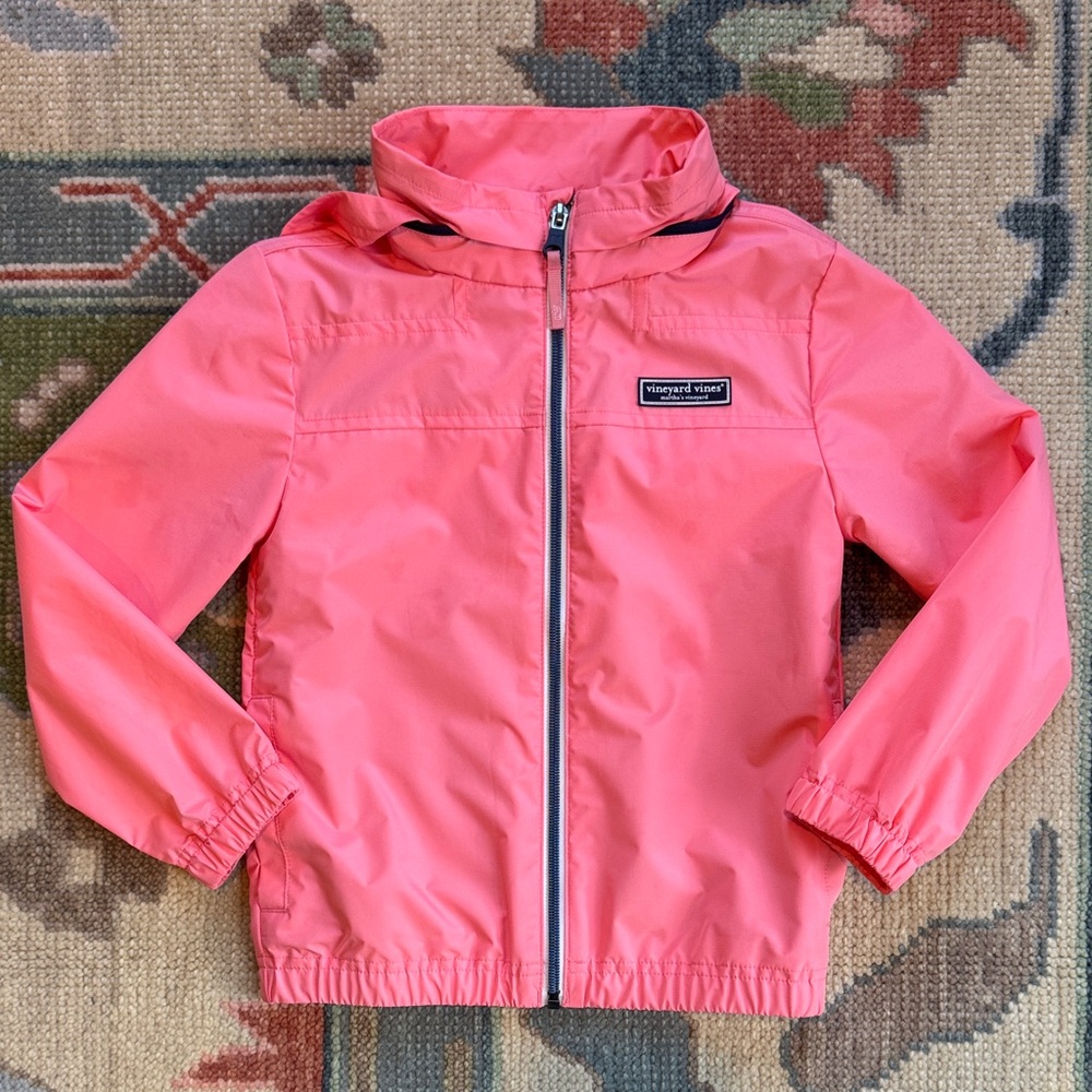 Vineyard Vines Coral Pink Zip-Up “Storm Shep” Windbreaker Jacket